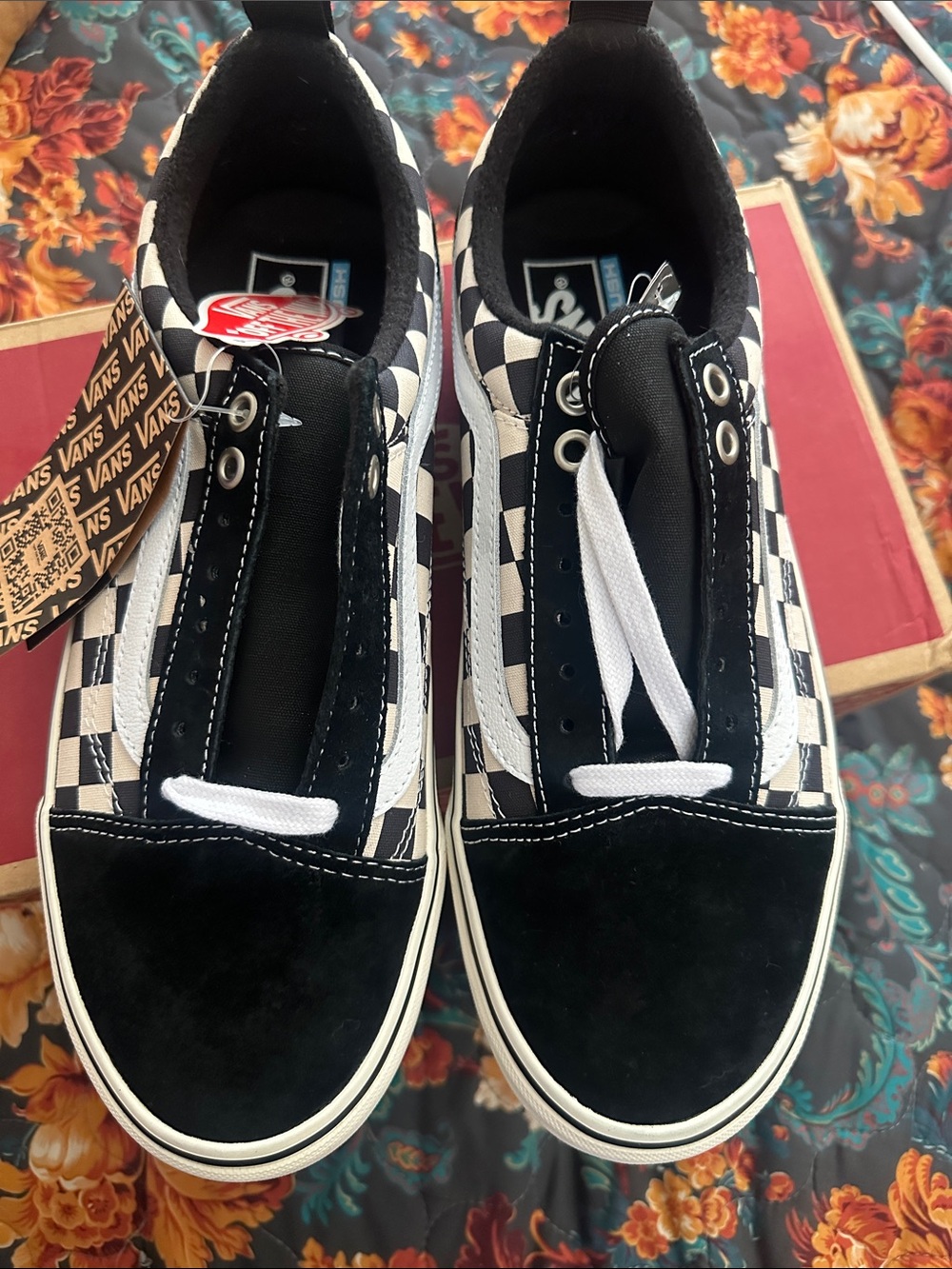 Vans Old Skool Checkerboard Slip-On - Black & White - Picture 4 of 8